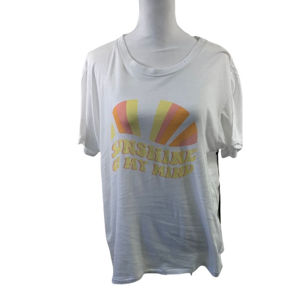 Wildfox NWT Sunshine on my Mind White Distressed T Shirt Size M